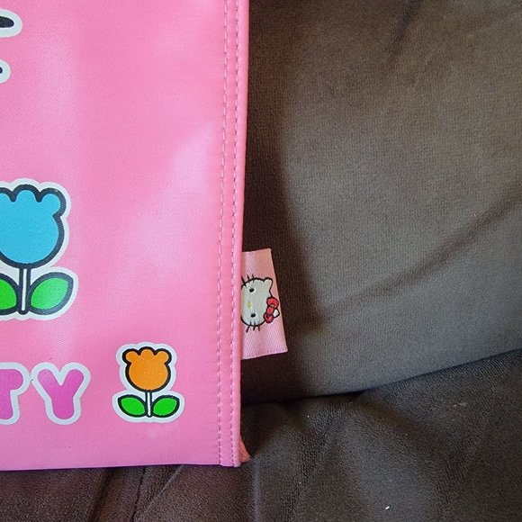Hello Kitty Womens Pink Shopping Tote Bag Cute Small Flowers - Picture 5 of 9